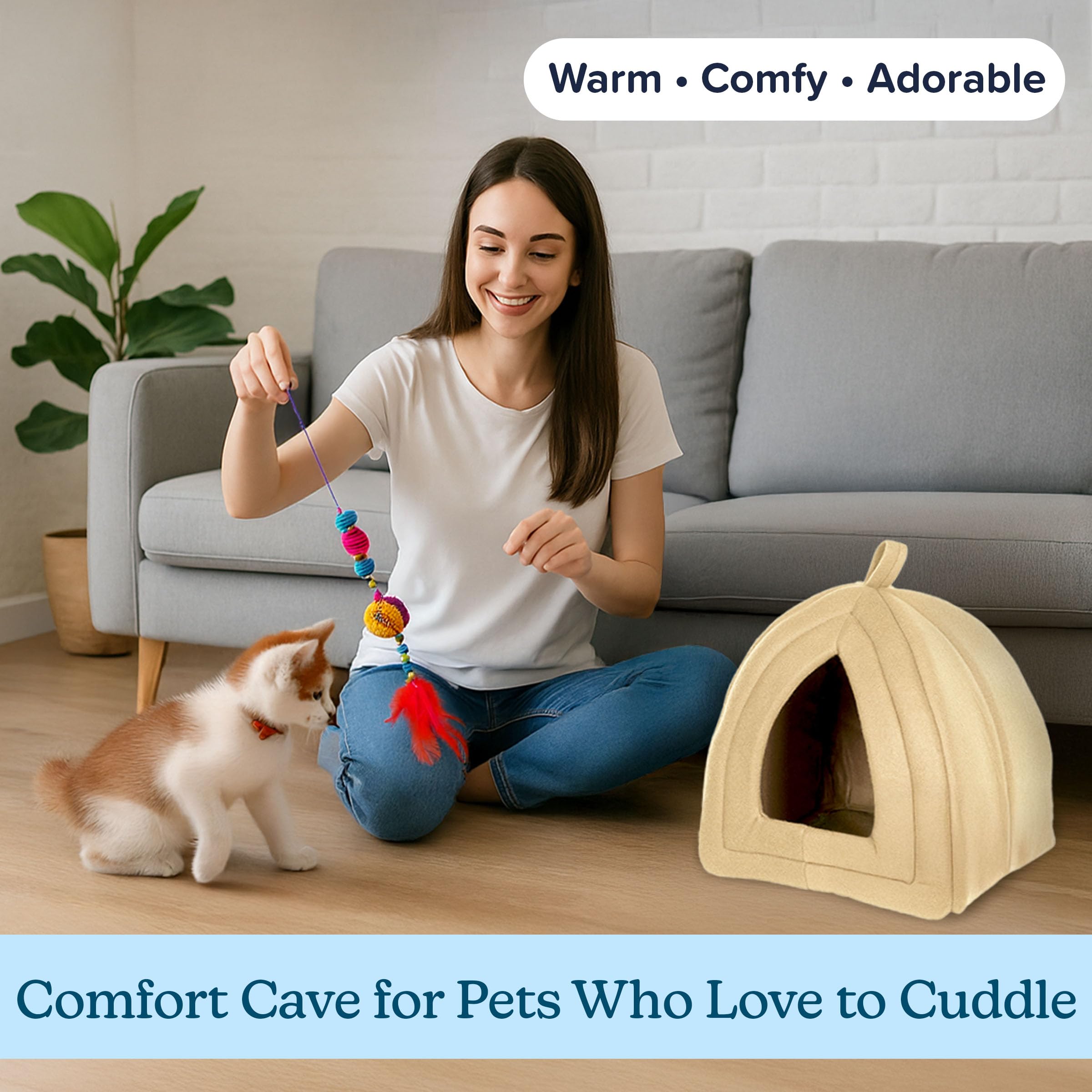 PETMAKER bunny bed plush warmth for rabbits and guinea pigs.