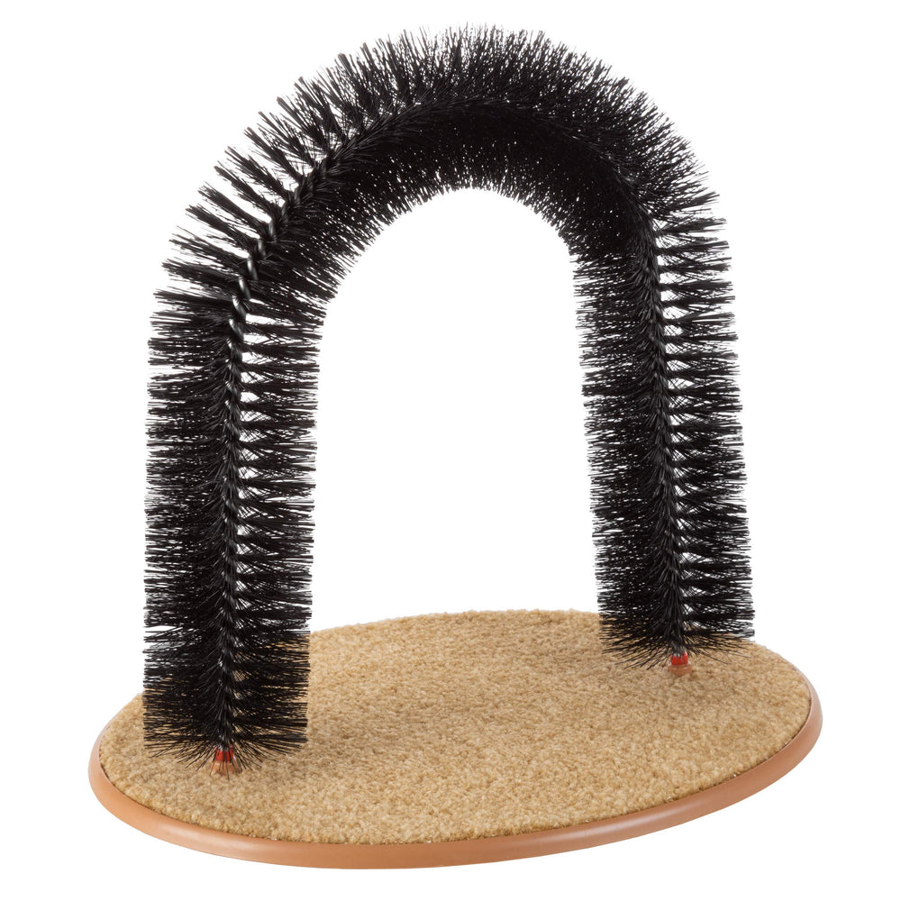 PETMAKER Cat Arch measures 14.5 by 13 inches for indoor use.