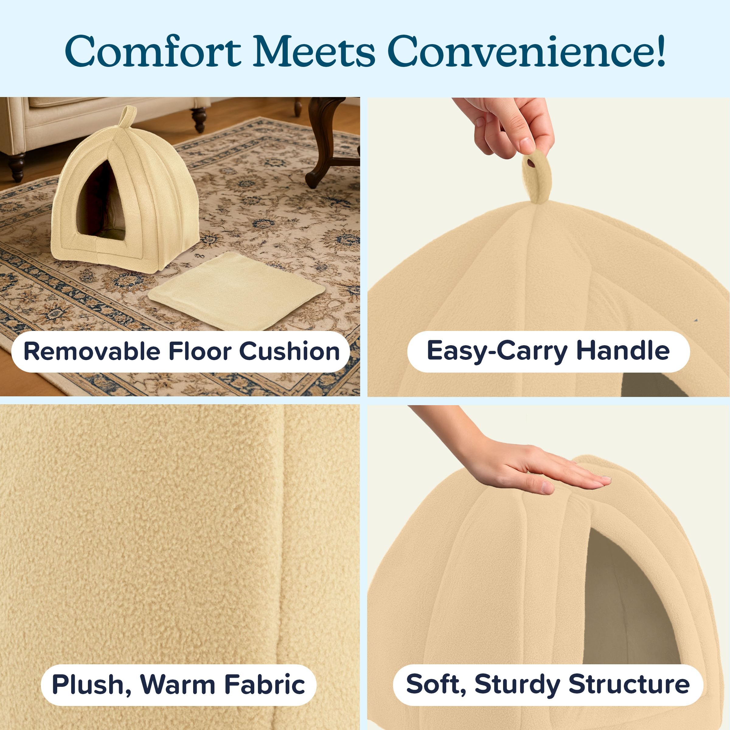 PETMAKER small pet bed privacy cave ideal for resting.