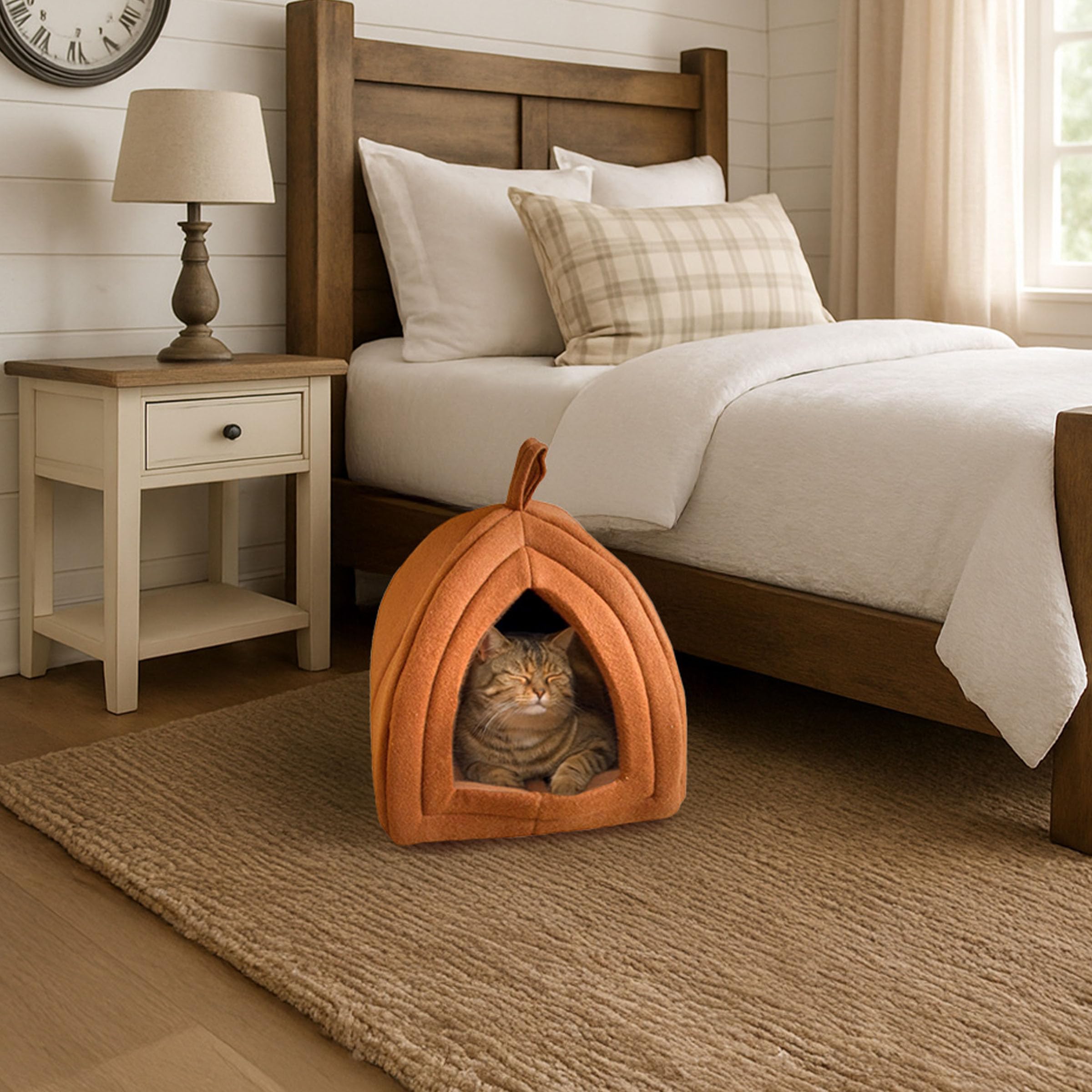 PETMAKER Cat House provides a snug retreat for aging pets seeking calm rest.
