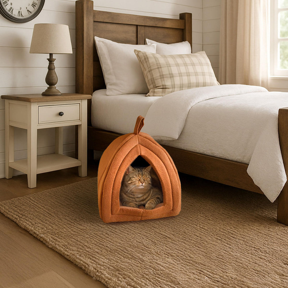 PETMAKER Cat House provides a snug retreat for aging pets seeking calm rest.