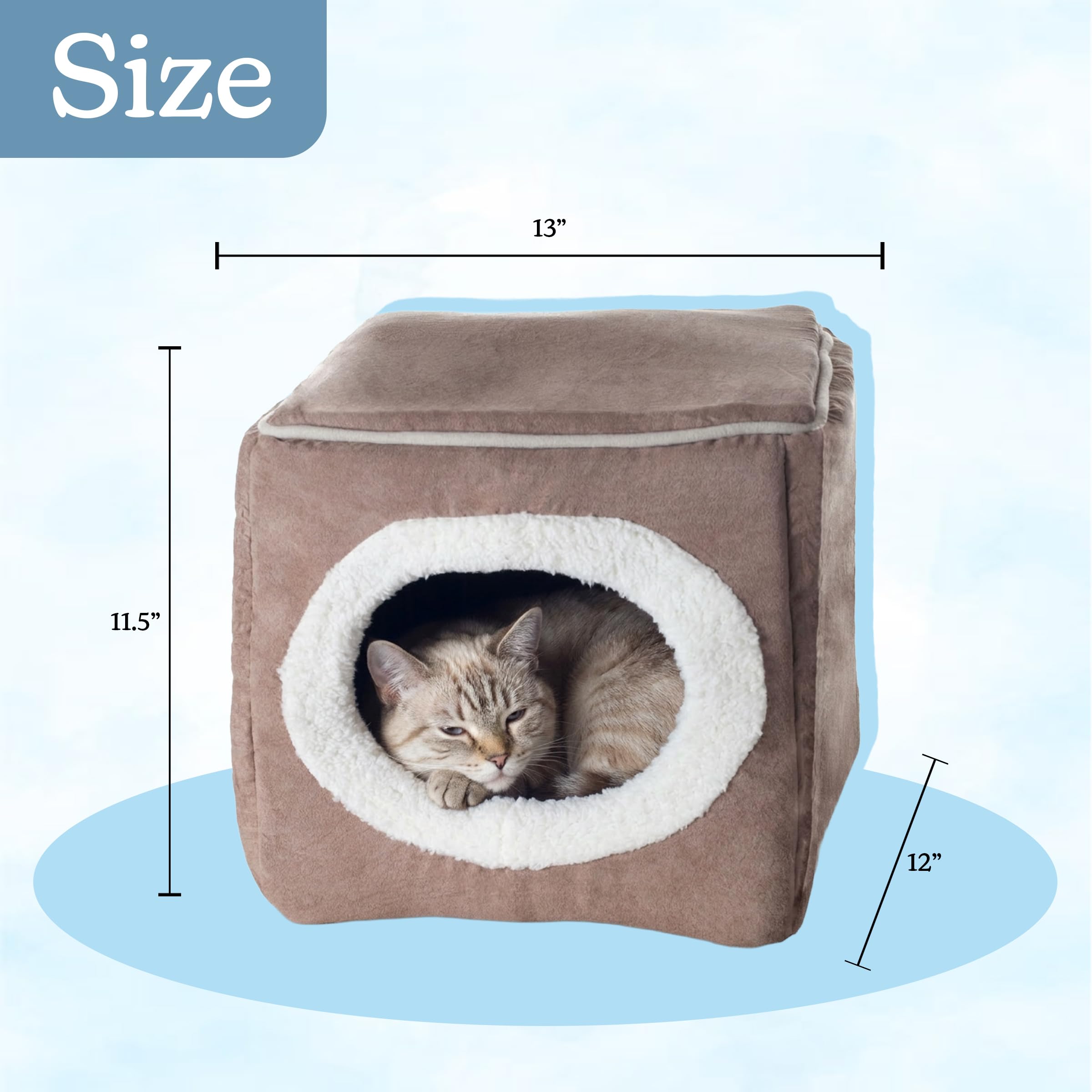 PETMAKER Cat House dimensions 13x12x11.75 inches in light brown