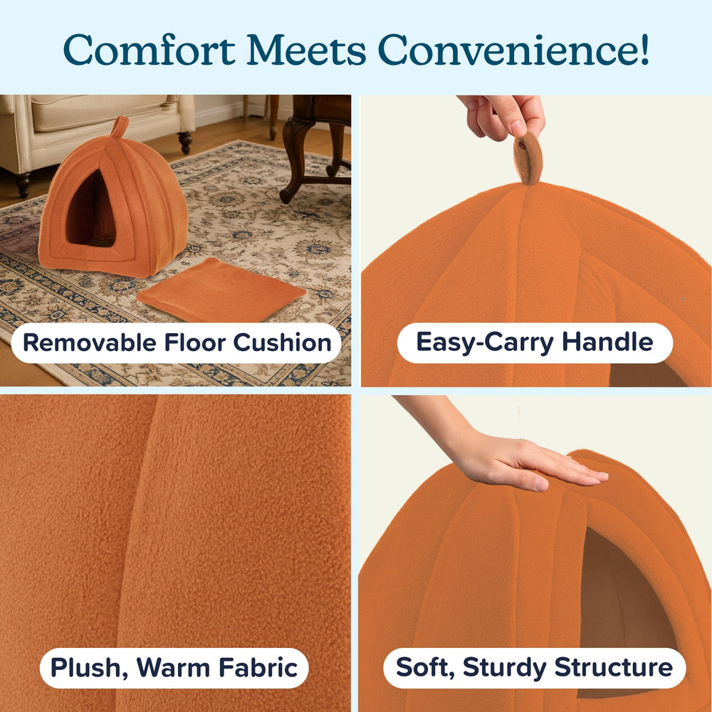 PETMAKER Cat House plush fabric creates a cozy indoor hideaway for cats and small mammals.