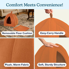 PETMAKER Cat House plush fabric creates a cozy indoor hideaway for cats and small mammals.