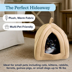 PETMAKER cat tent plush bed keeps pets warm and snug.