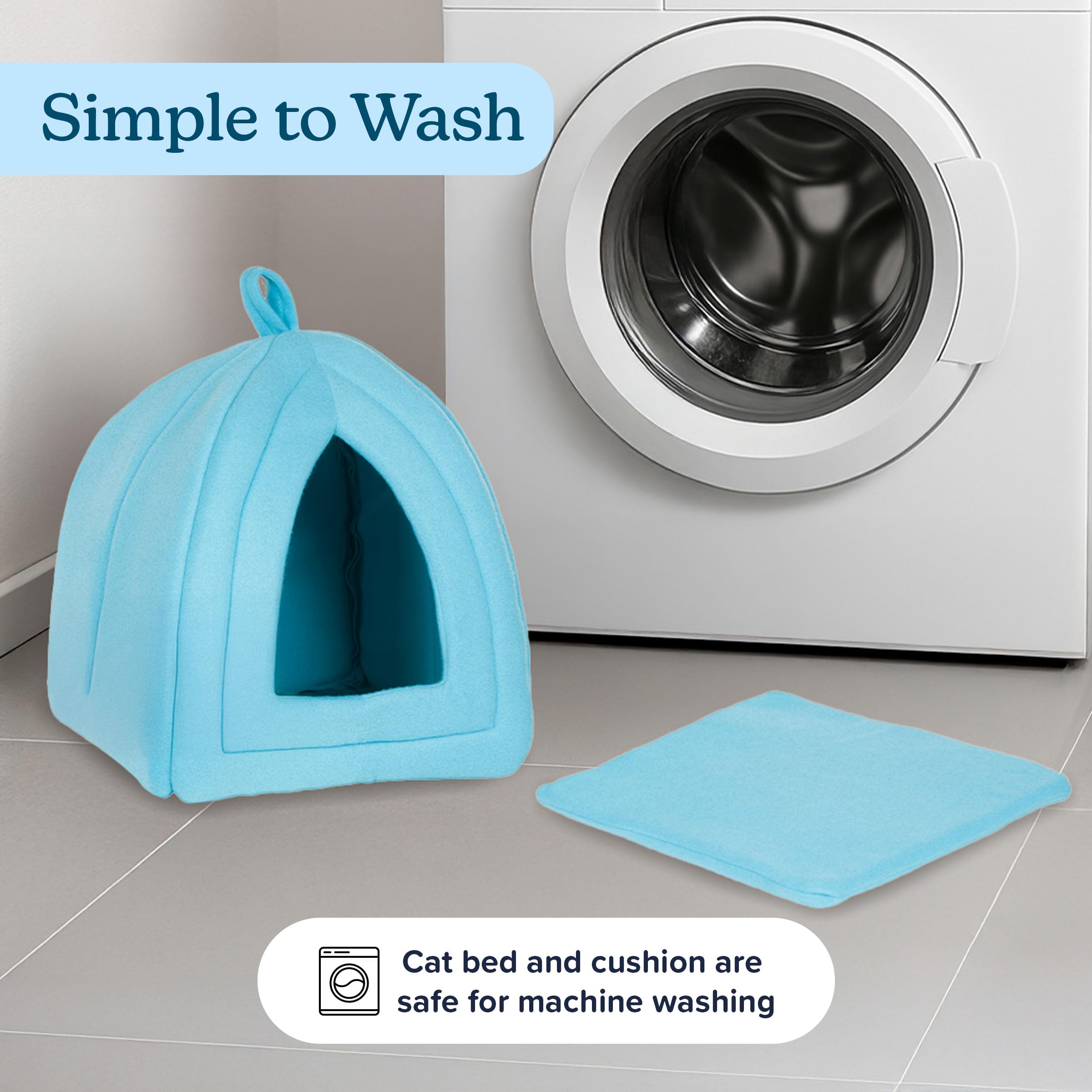 PETMAKER foam cushion close-up highlights removable design for cleaning.
