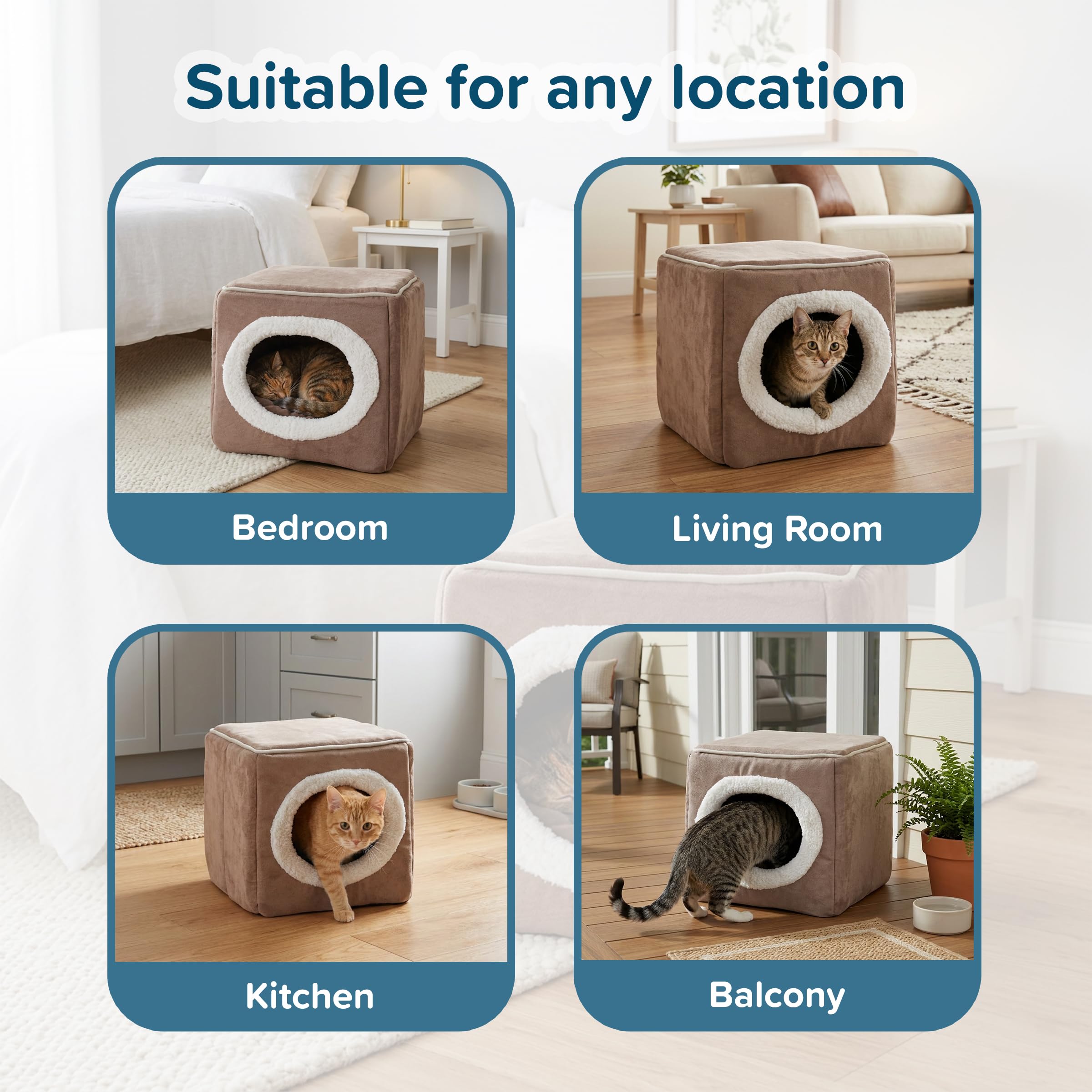 PETMAKER Cat House made with soft microfiber fabric for comfort