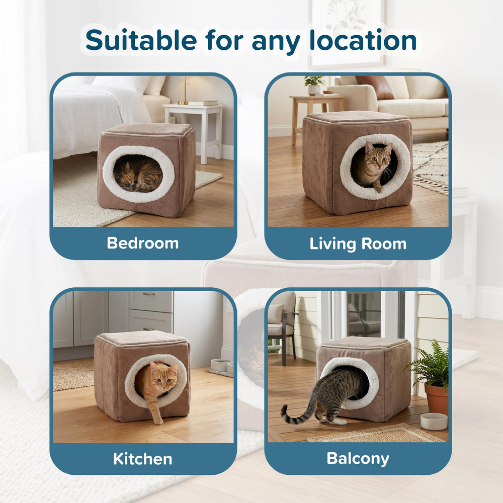 PETMAKER Cat House made with soft microfiber fabric for comfort