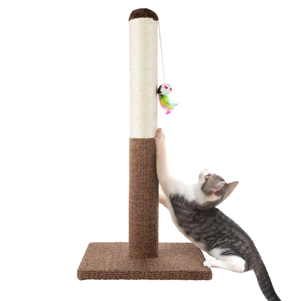 PETMAKER cat scratching post base provides stable support during play.