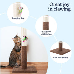 PETMAKER scratching post shows sisal rope for durable claw care.