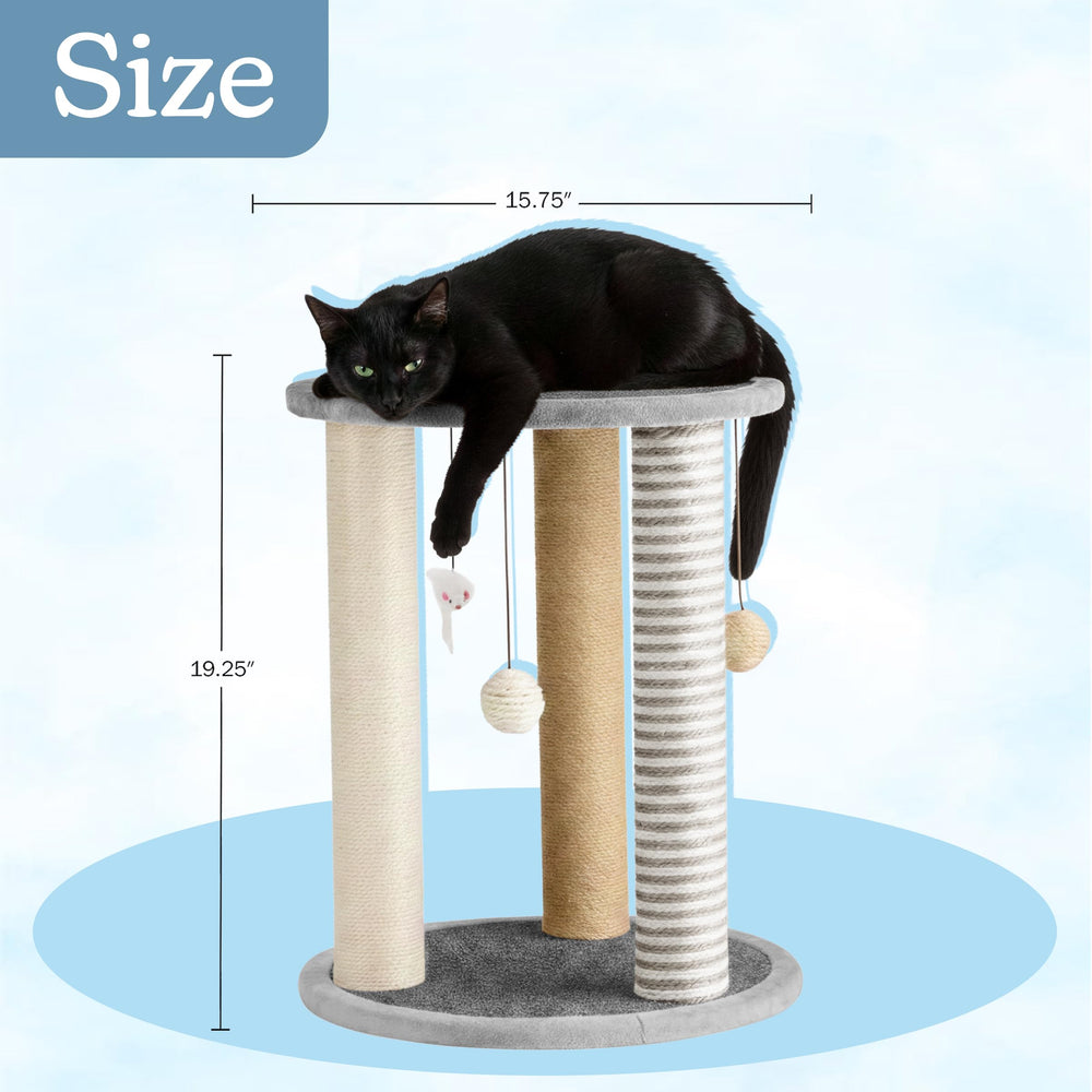 PETMAKER cat tower features dangling toys for interactive play