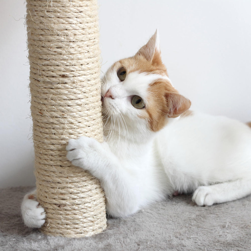 PETMAKER Cat Tree Brown Tan finish blends with home décor