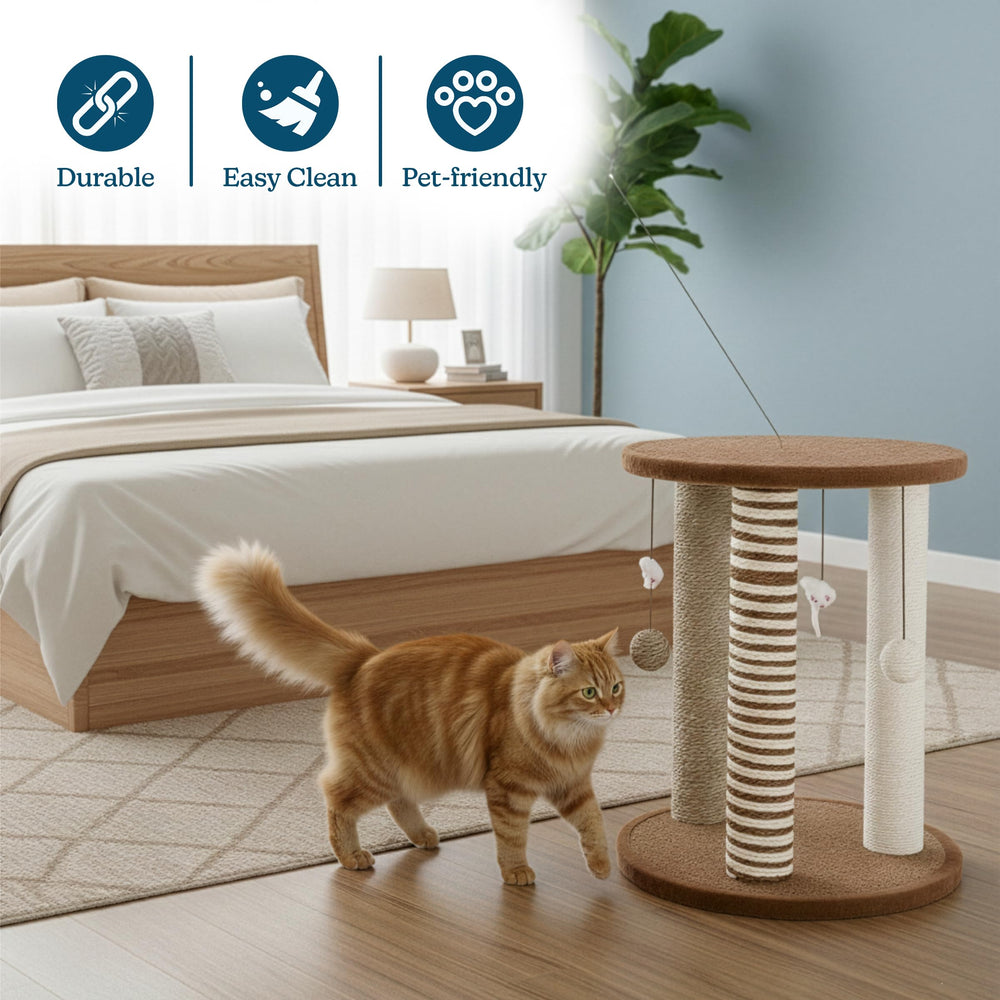 PETMAKER compact neutral-toned design fits small rooms without clashing with decor.