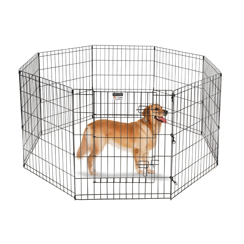 PETMAKER dog playpen eight-panel setup for a roomy indoor play area.