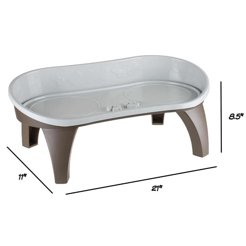 PETMAKER raised bowl stand with non-skid feet for stability.