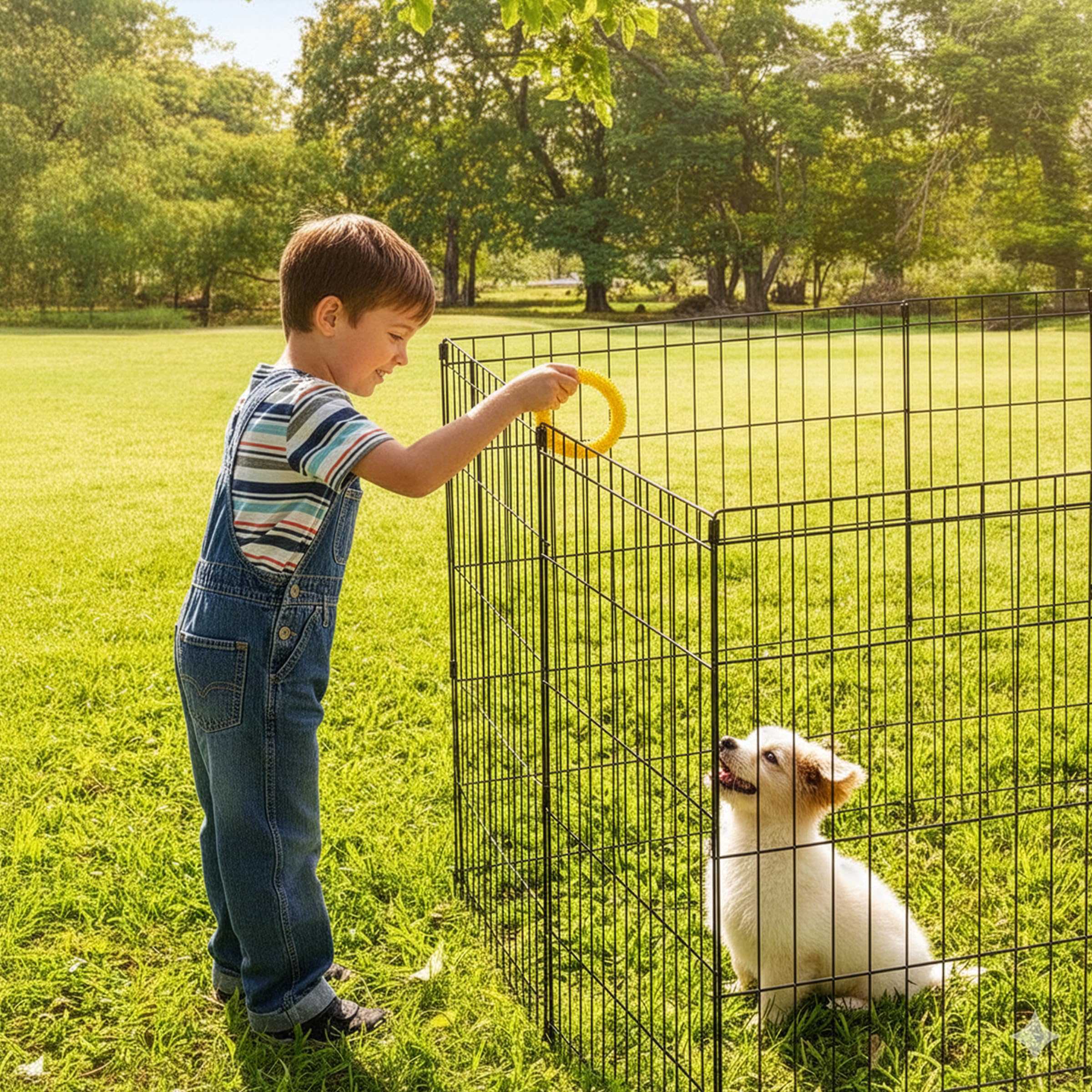 PETMAKER foldable dog pen with door for quick indoor-outdoor access.