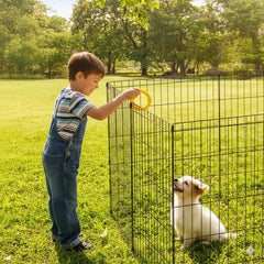 PETMAKER foldable dog pen with door for quick indoor-outdoor access.