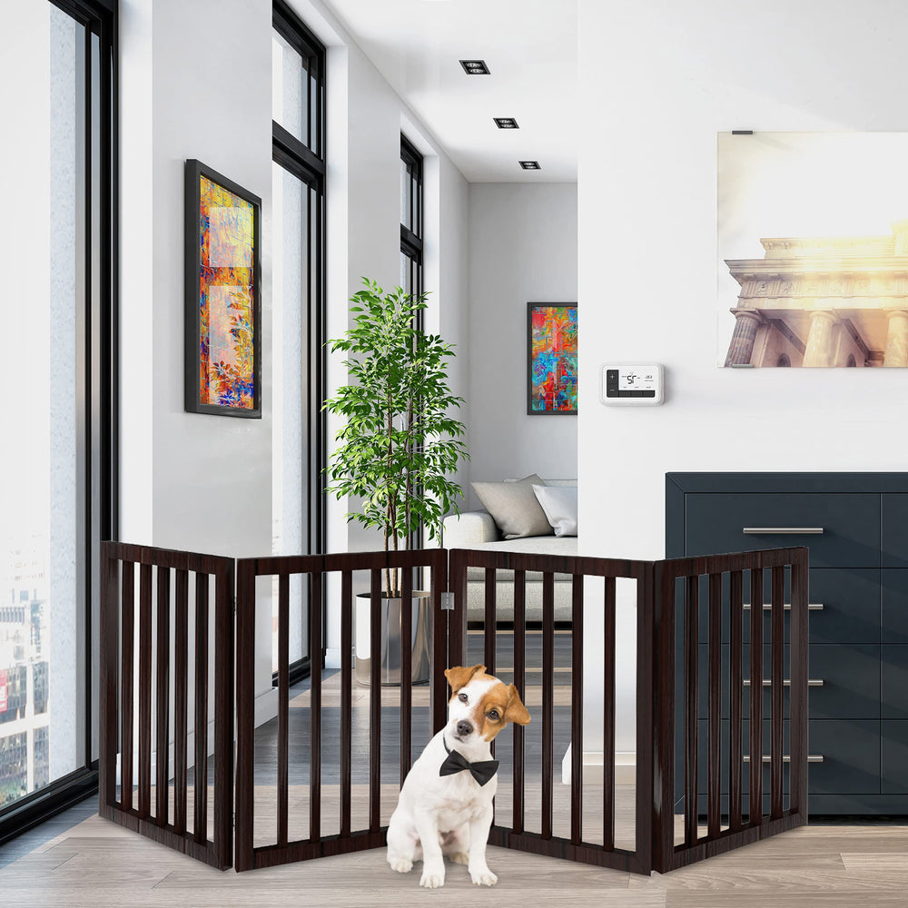 PETMAKER freestanding gate shown closed for portable home safety.