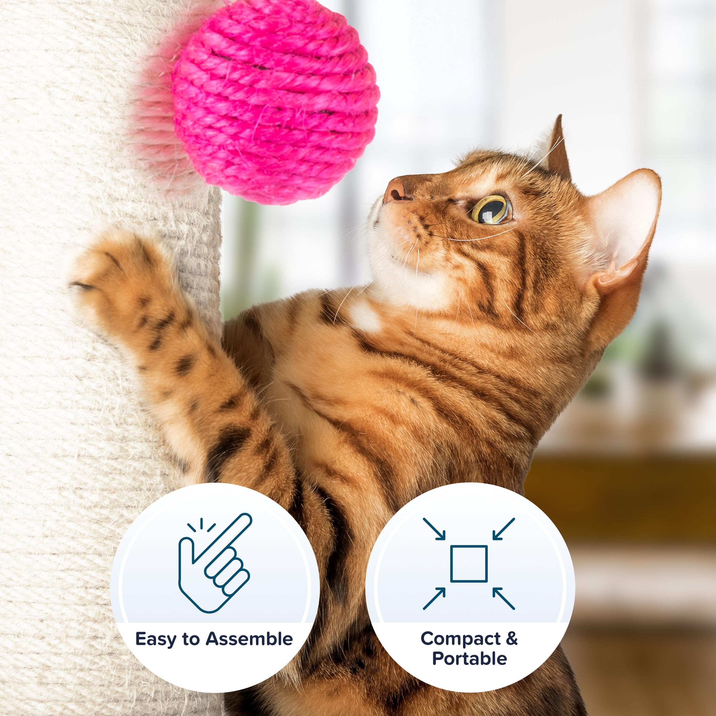 PETMAKER plush gray base supports steady scratching sessions for cats.