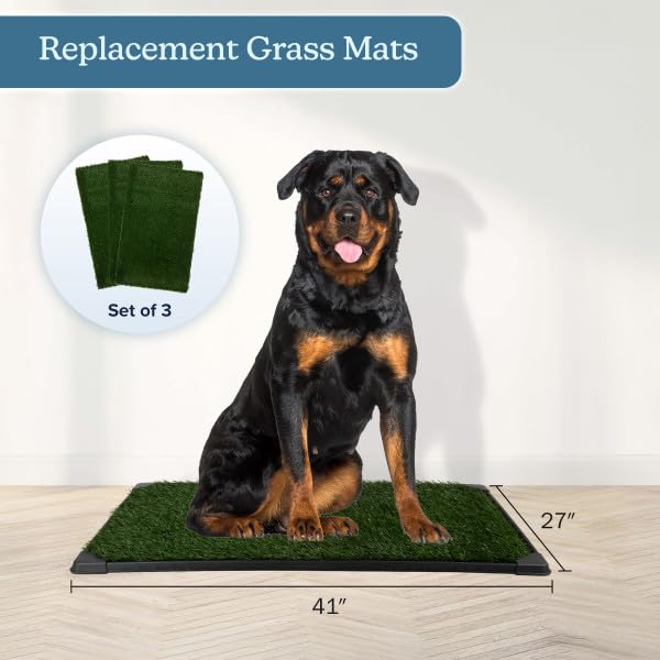 PETMAKER green grass texture pad supports easy, mess-free potty routines.