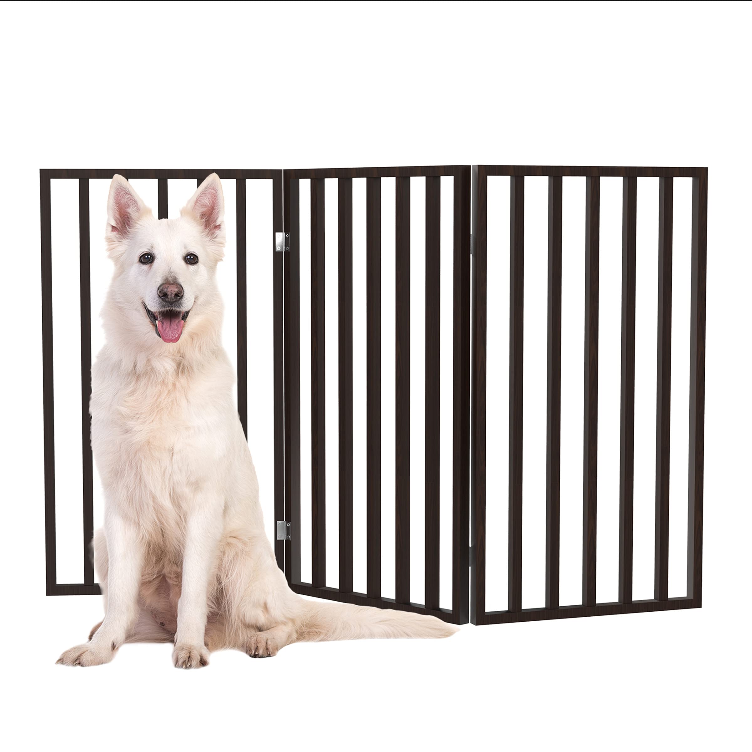 PETMAKER indoor pet gate with 3-panel folding design for easy room separation.