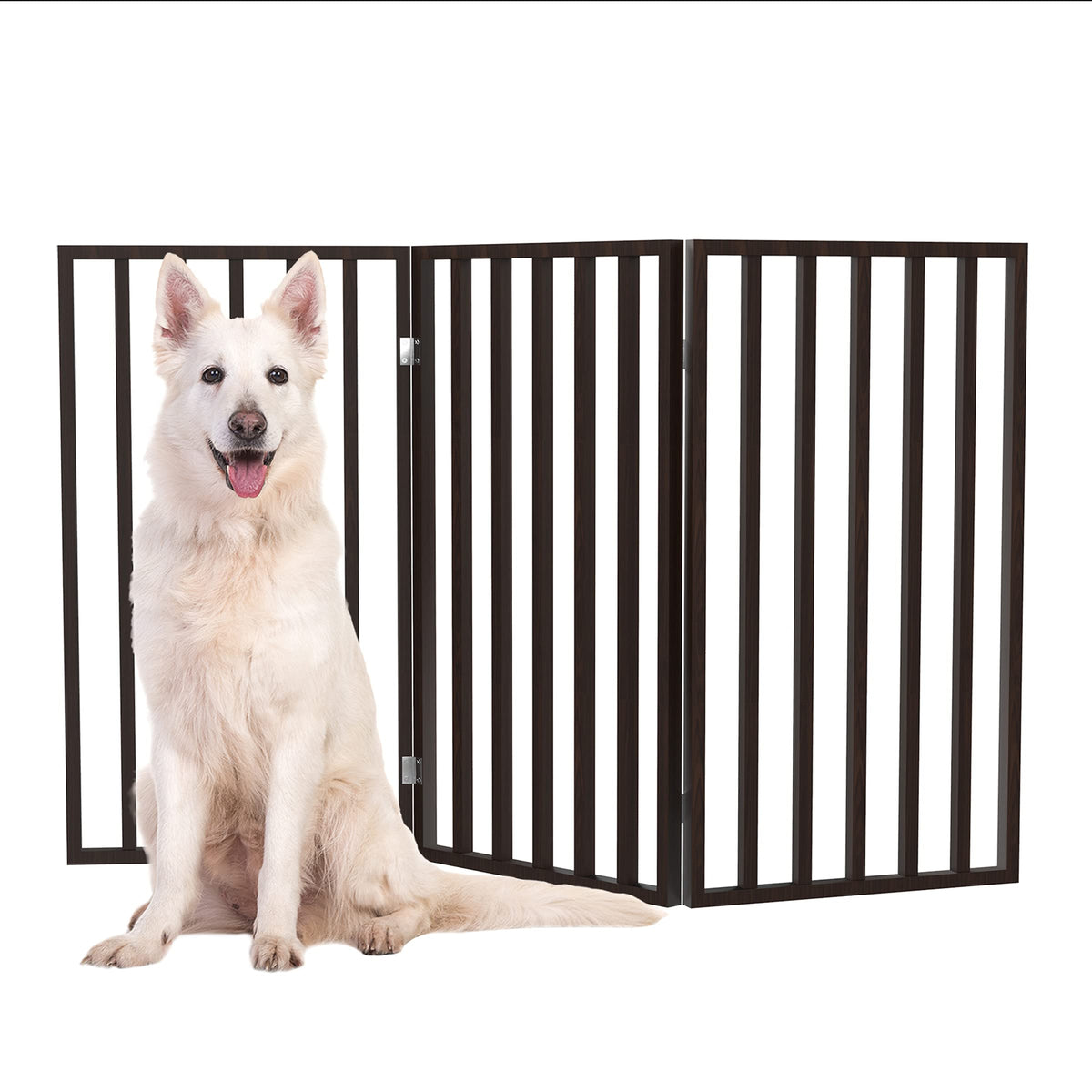 PETMAKER indoor pet gate with 3-panel folding design for easy room separation.