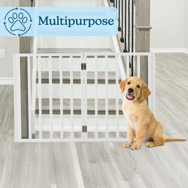 PETMAKER gate blocks doorway for busy cats and dogs in daily life.
