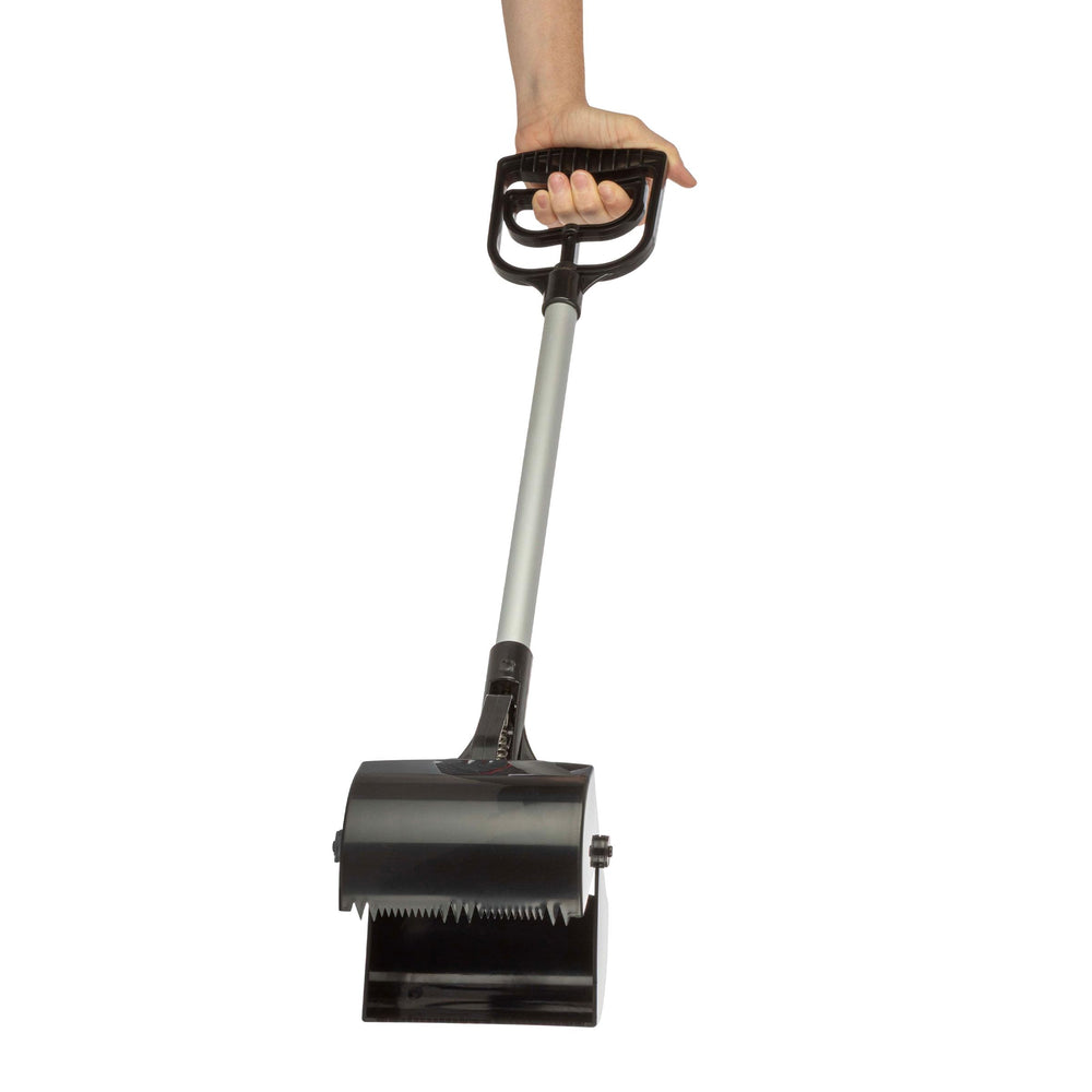 PETMAKER long-handle pooper scooper gripper for hands-free pickup.