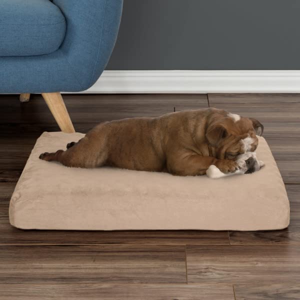 PETMAKER nonslip-bottom-dog-bed-side-view demonstrates stable placement.