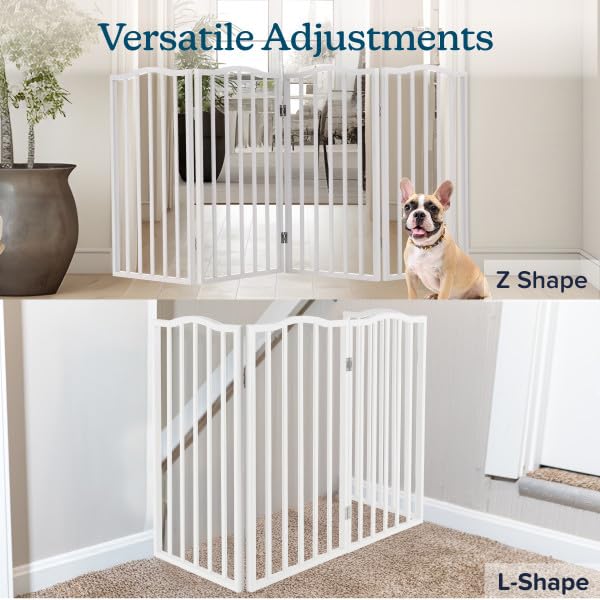 PETMAKER accordion-design gate demonstrates easy setup and quick repositioning.