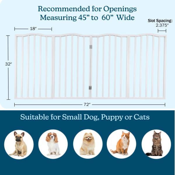 PETMAKER wooden freestanding gate beside stairs, a versatile boundary for stair safety.