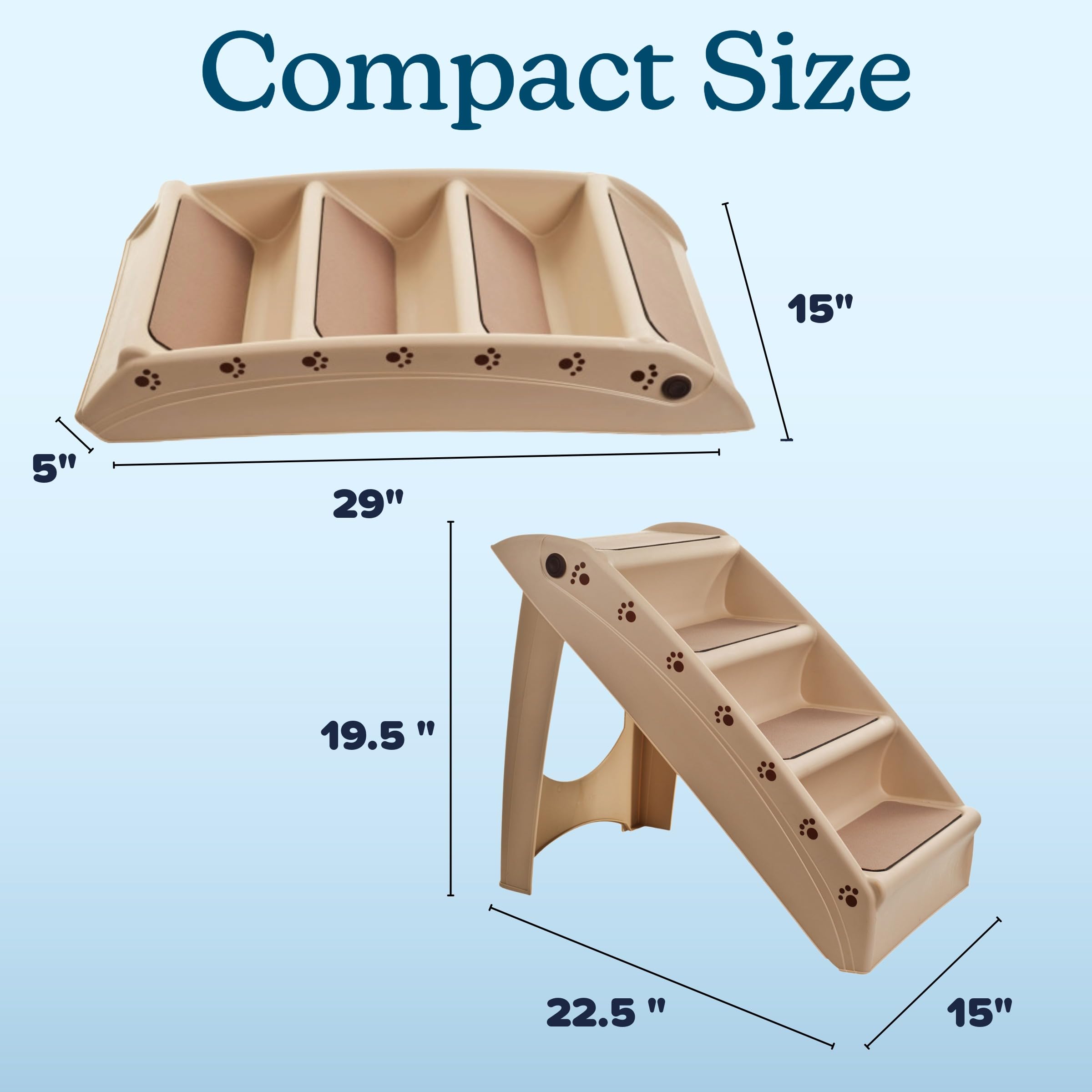 PETMAKER Pet Stairs in car travel setup provides easy pet access.