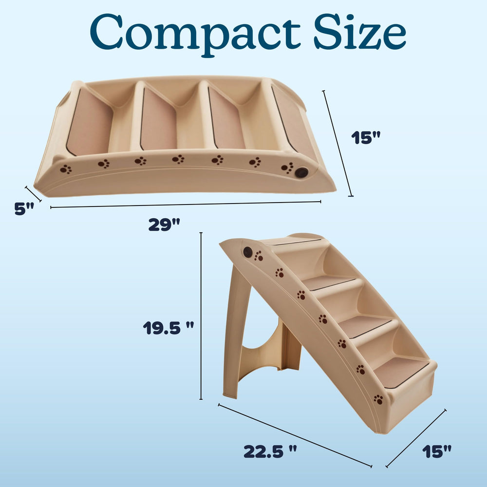PETMAKER Pet Stairs in car travel setup provides easy pet access.