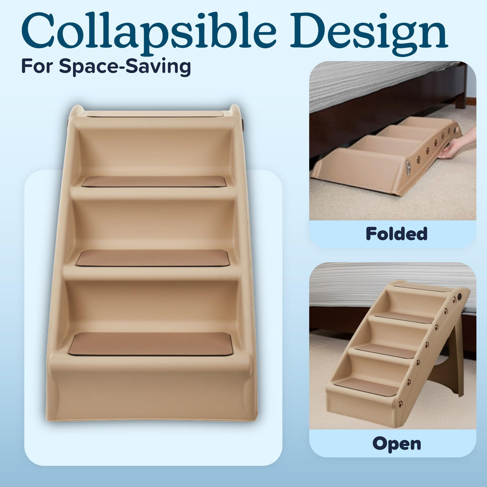 Close-up of nonslip pads on PETMAKER Pet Stairs for secure footing.