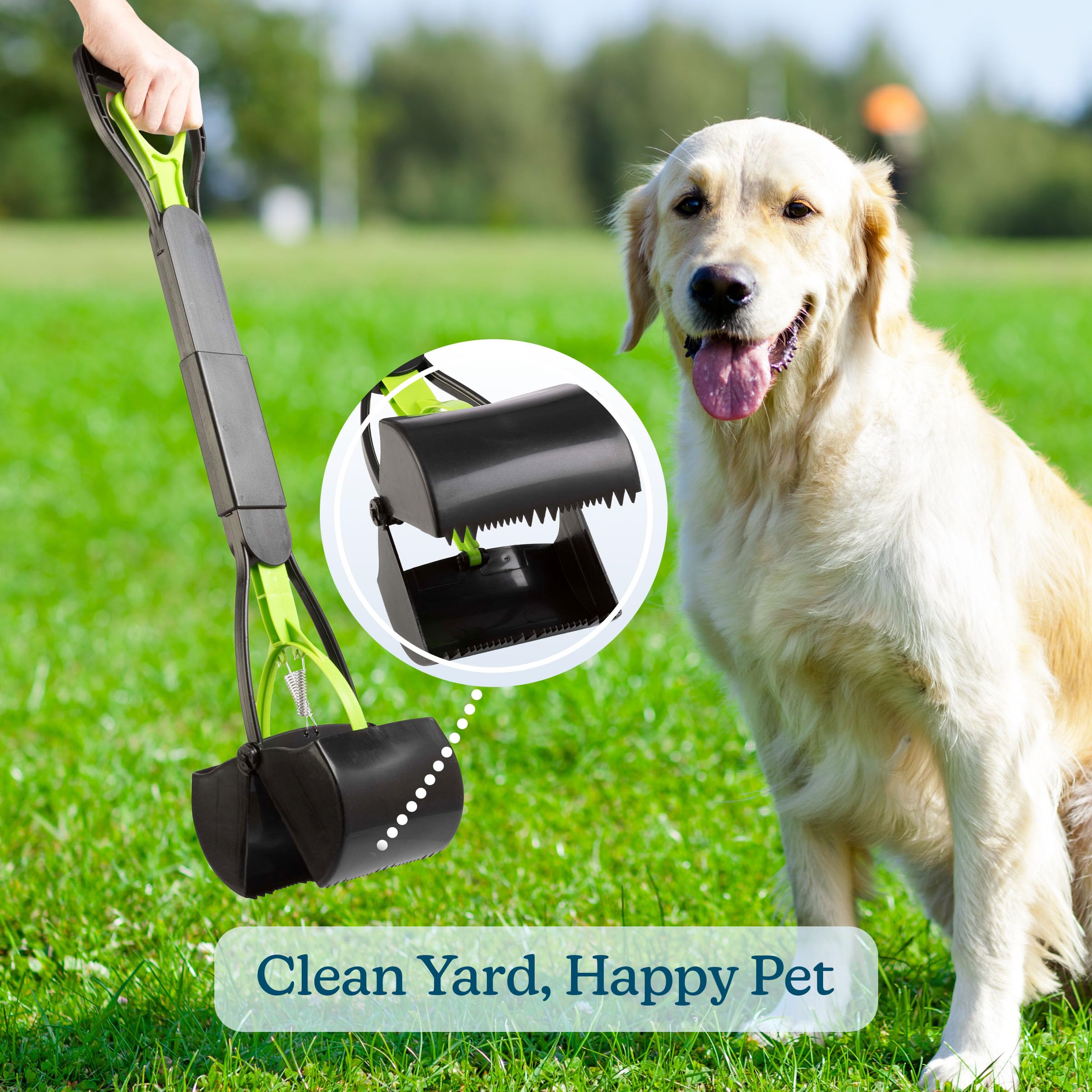 PETMAKER Pooper Scooper ergonomic handle provides comfortable grip during cleanup