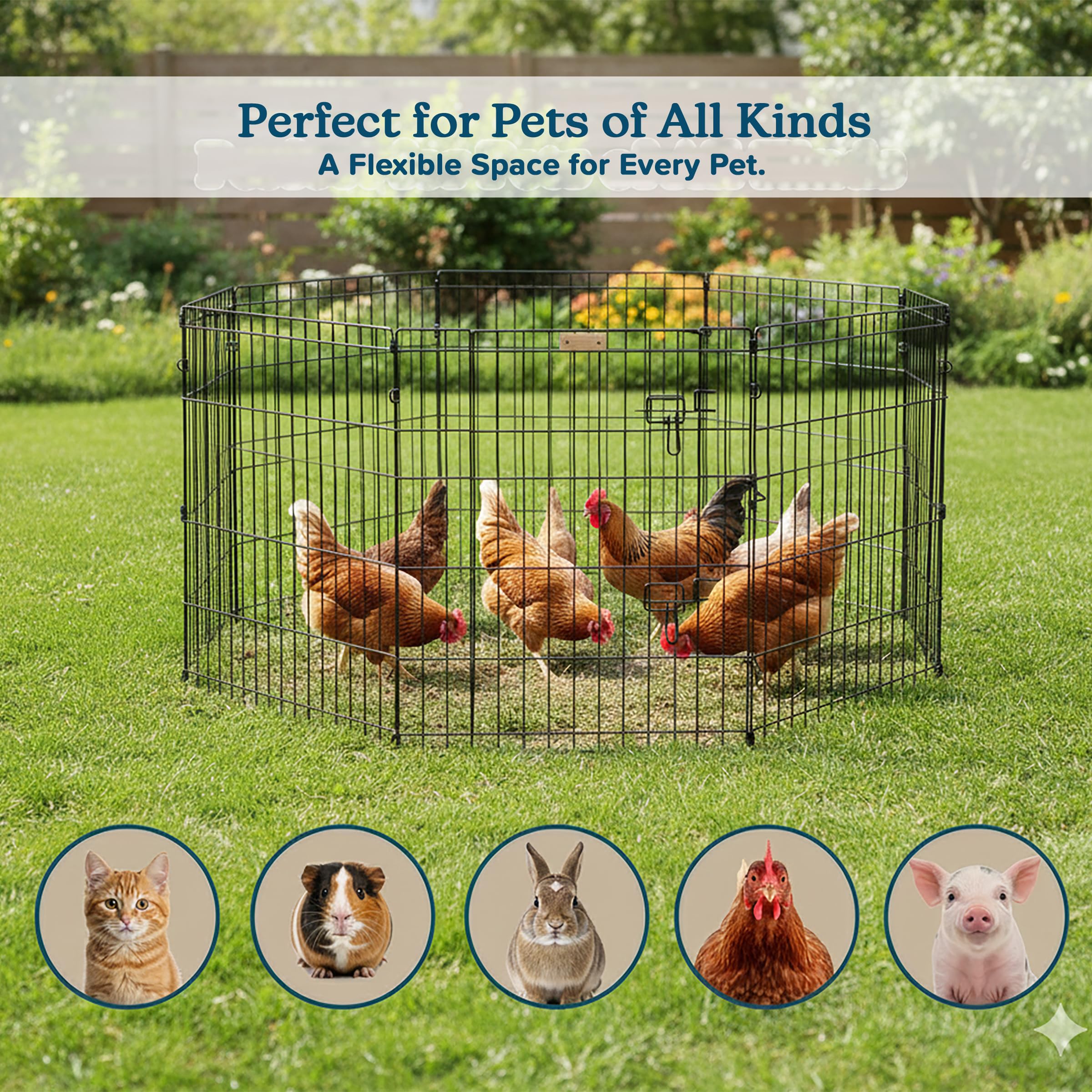 PETMAKER Puppy Playpen configured for outdoor use on patio or yard