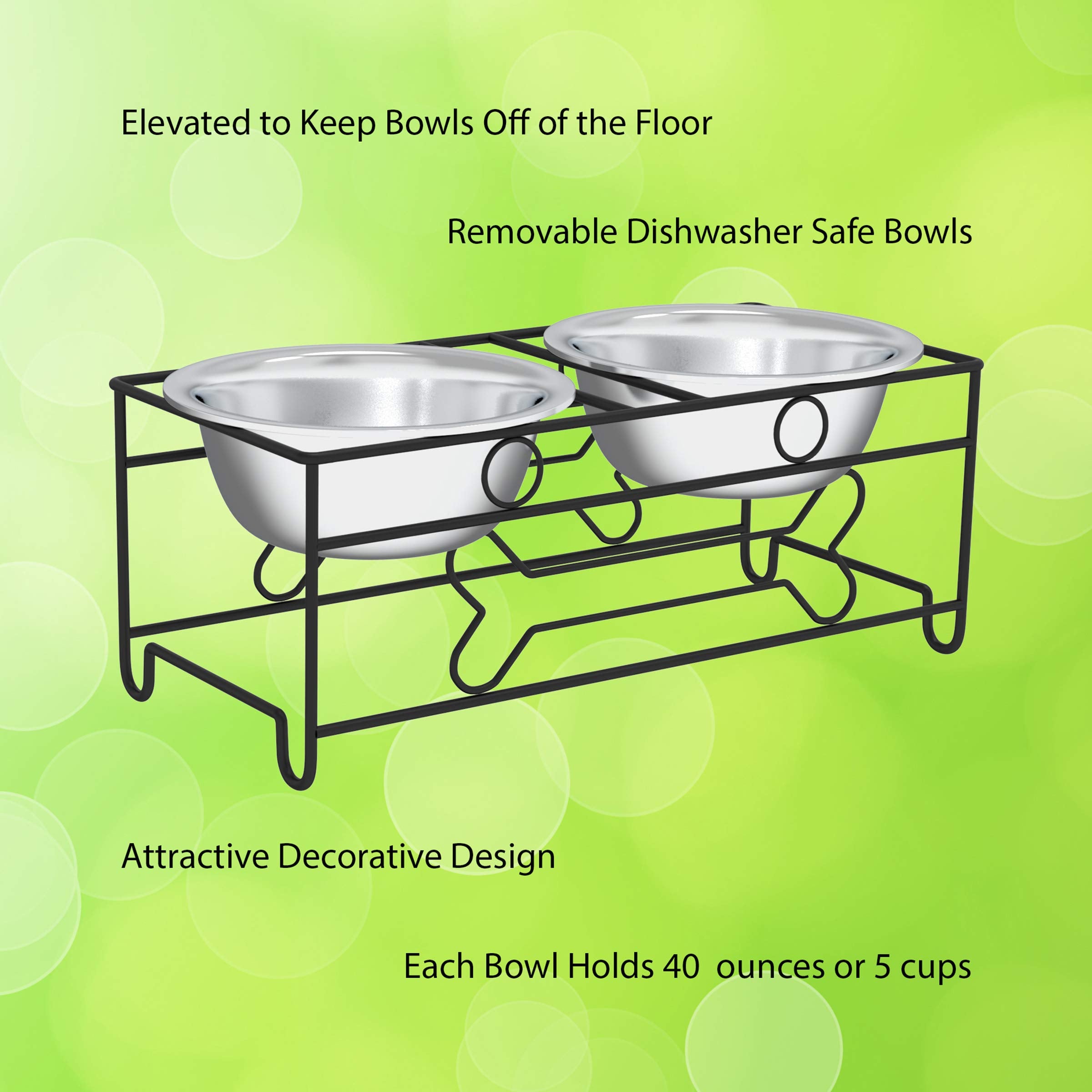 PETMAKER removable bowls for easy travel and versatility.