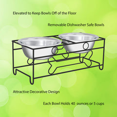PETMAKER removable bowls for easy travel and versatility.