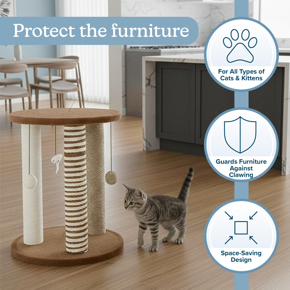 PETMAKER three dangling toys engage hunting instincts during indoor playtime.