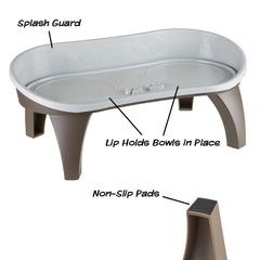 PETMAKER two 8.5-inch bowls fit on the tray.