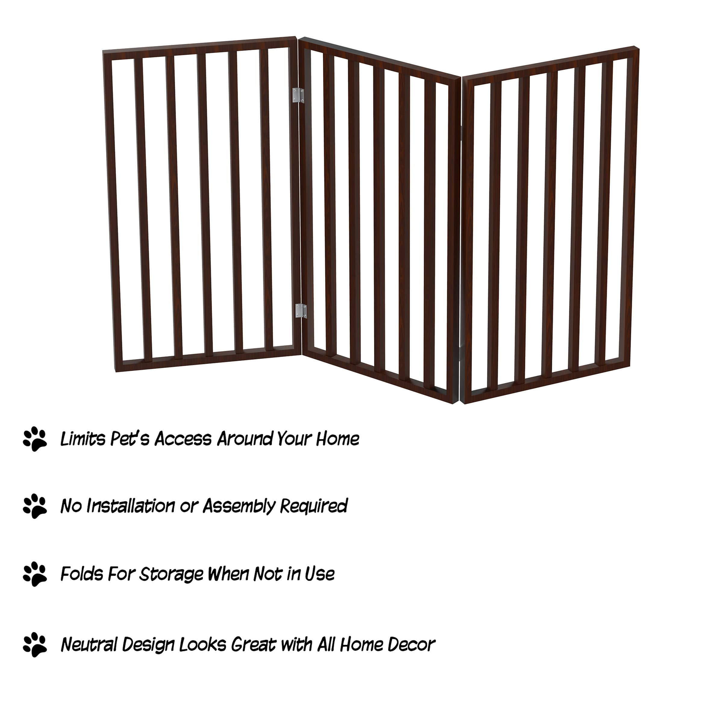 Wooden PETMAKER gate shown in doorway for versatile access control.
