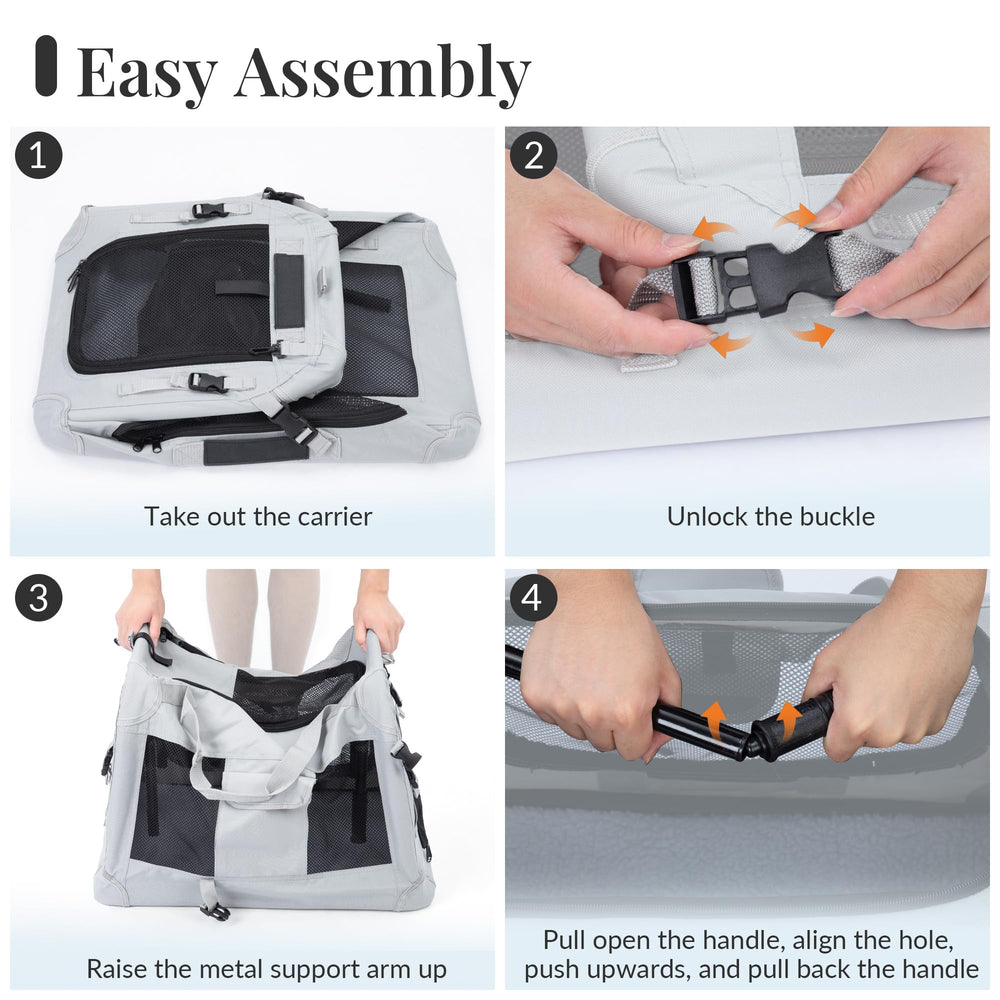 PetMansion dual handles enable easy one-person carrying