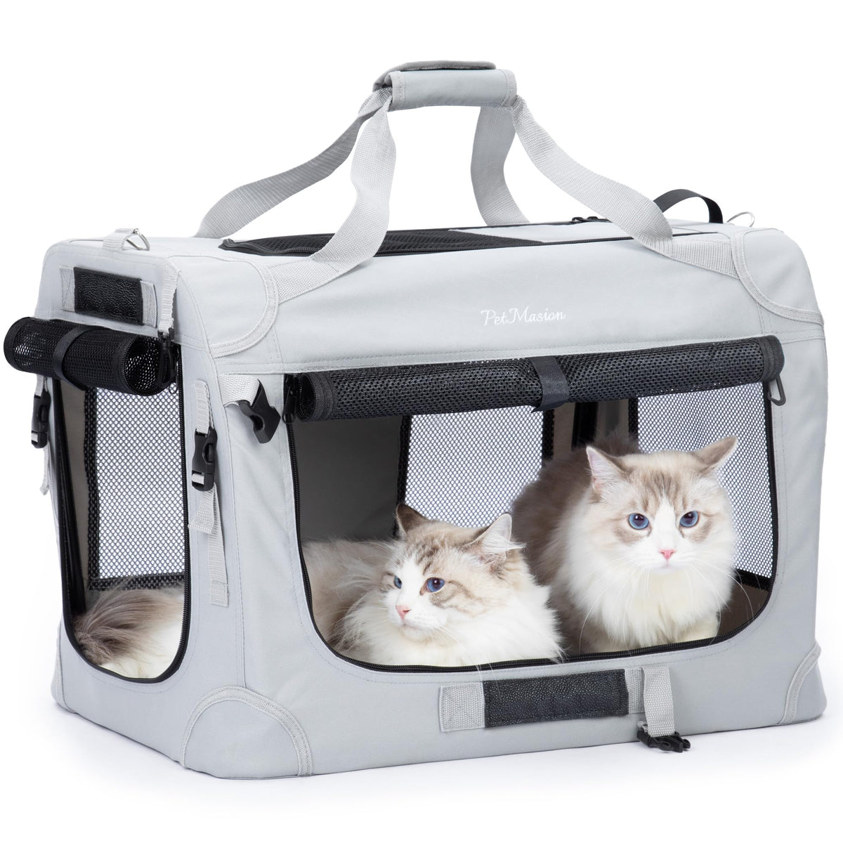 PetMasion extra large cat carrier front view showing spacious interior