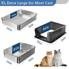 Petmarket extra-large-pellet-litter-box gives roomy space for big cats.