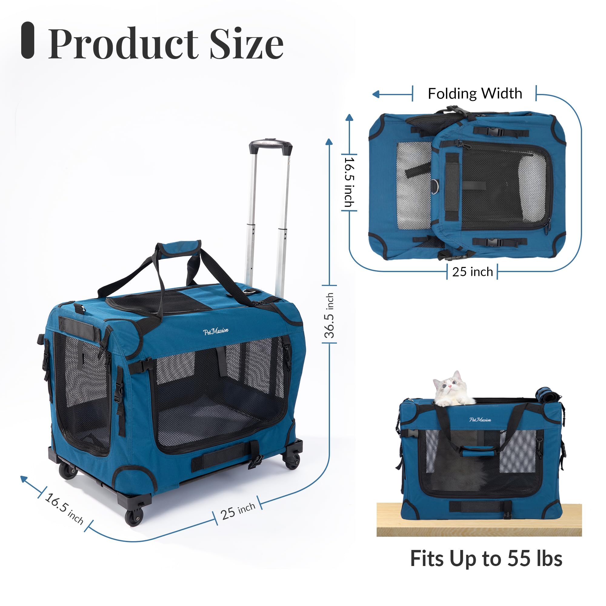 PetMasion safety clips and belts for secure transport.