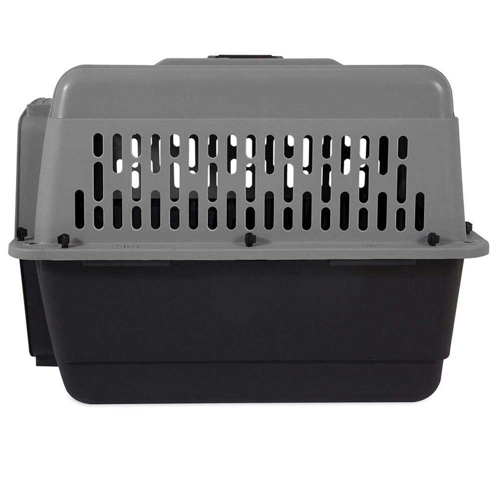 Petmate Aspen Pet Kennel features easy-clean plastic surface.