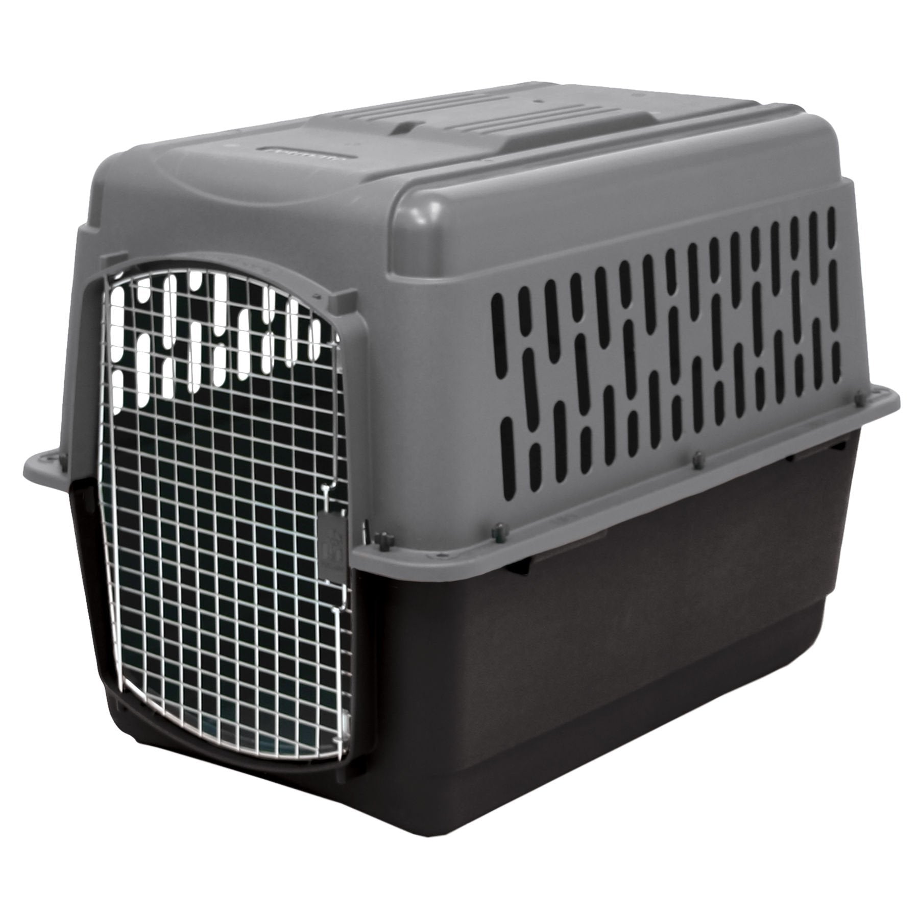 Petmate Aspen Pet Porter kennel door latch enables one-handed access for quick setup