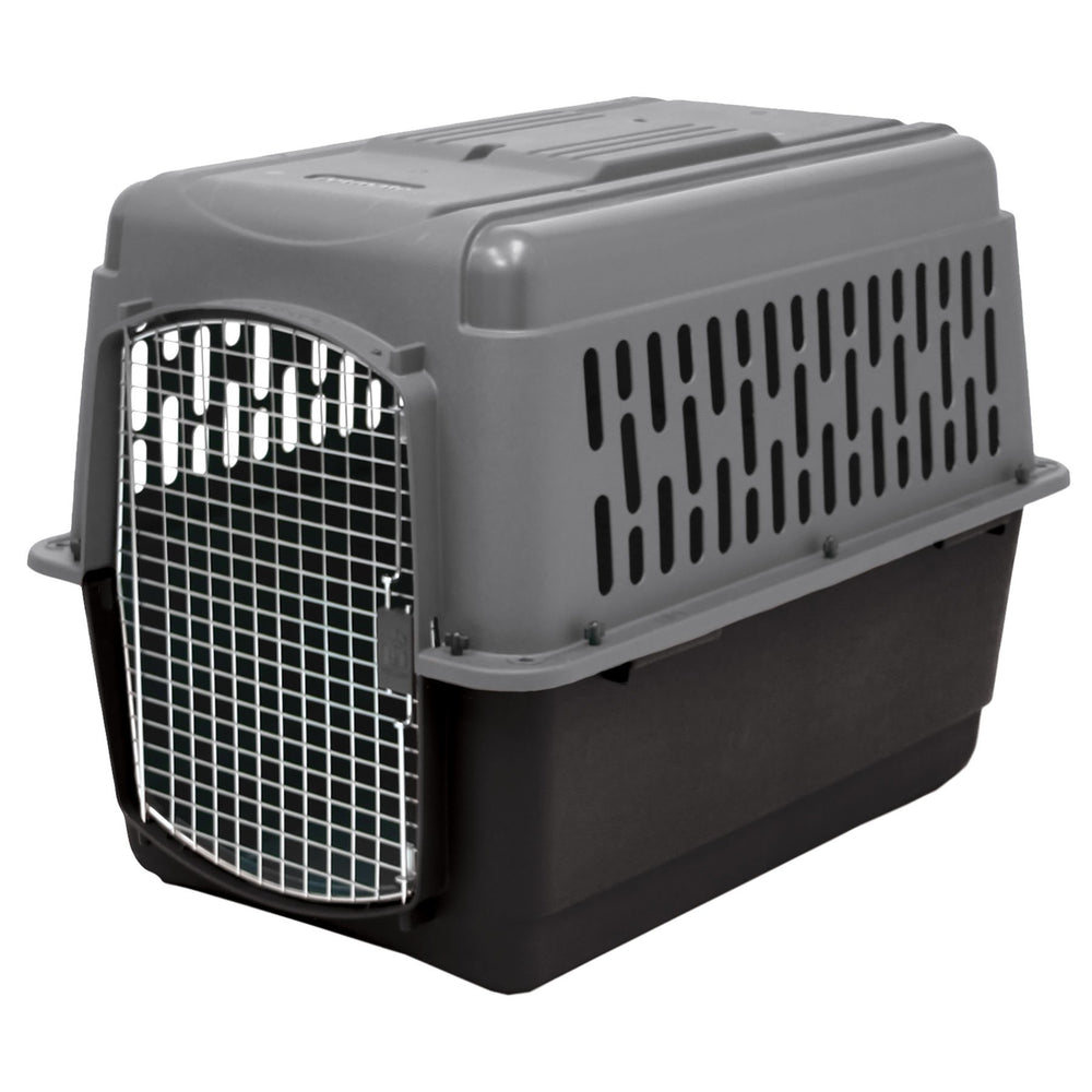 Petmate Aspen Pet Porter kennel door latch enables one-handed access for quick setup