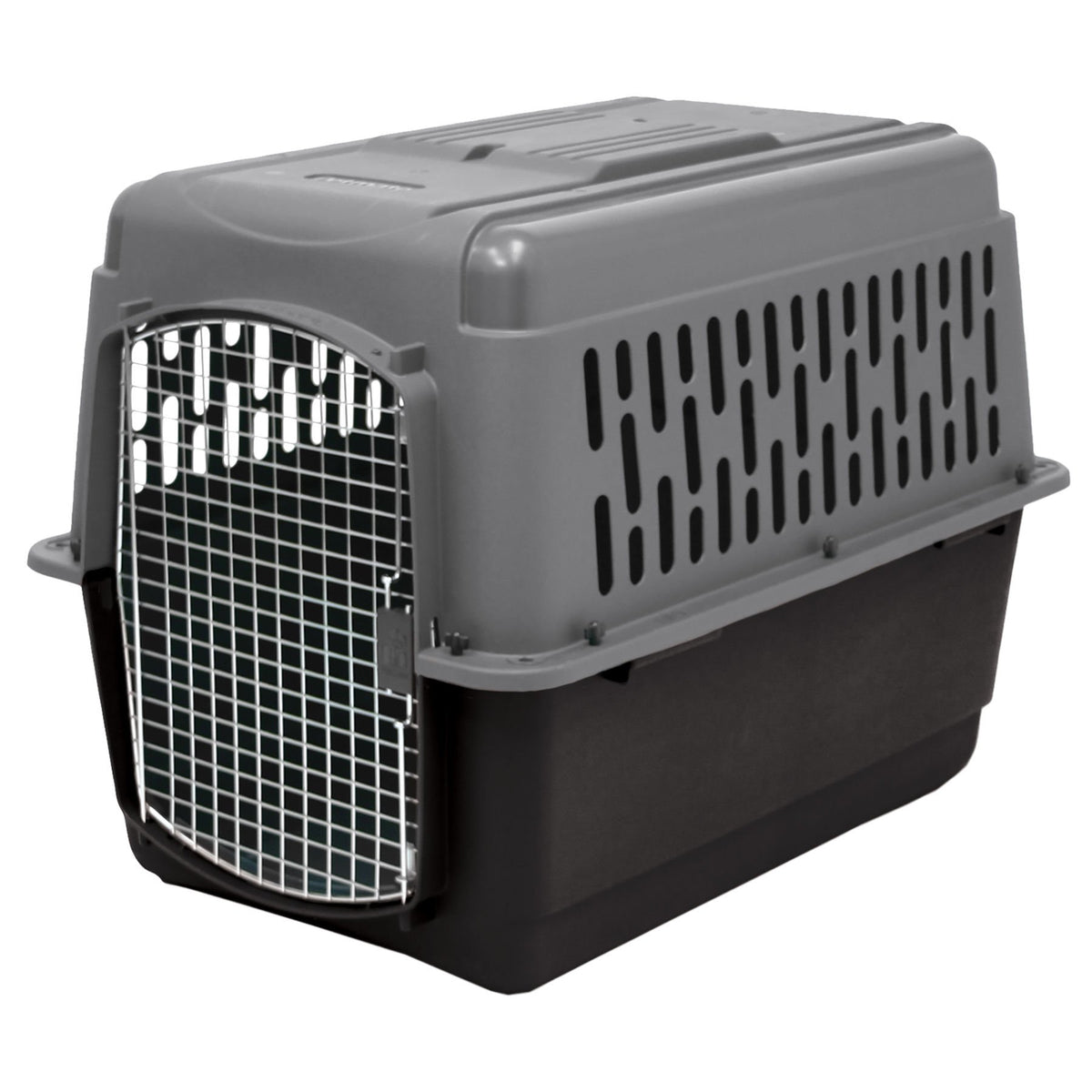 Petmate Aspen Pet Porter kennel door latch enables one-handed access for quick setup