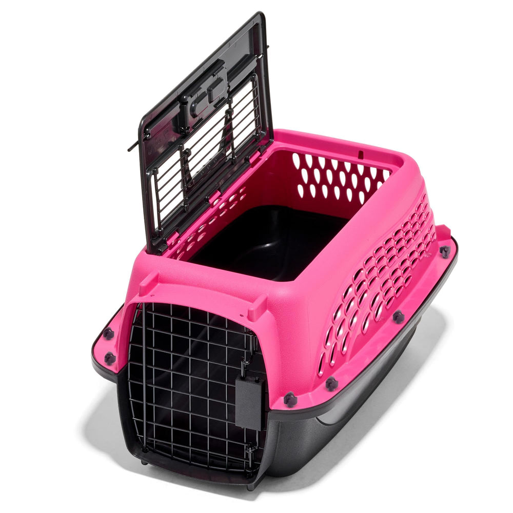 Petmate foldable handle and durable latches for easy transport.